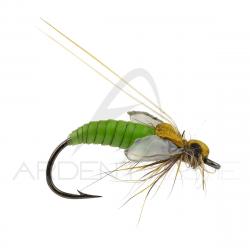 Mouche réaliste J-SON Nymphe caddis Pupa vert H14