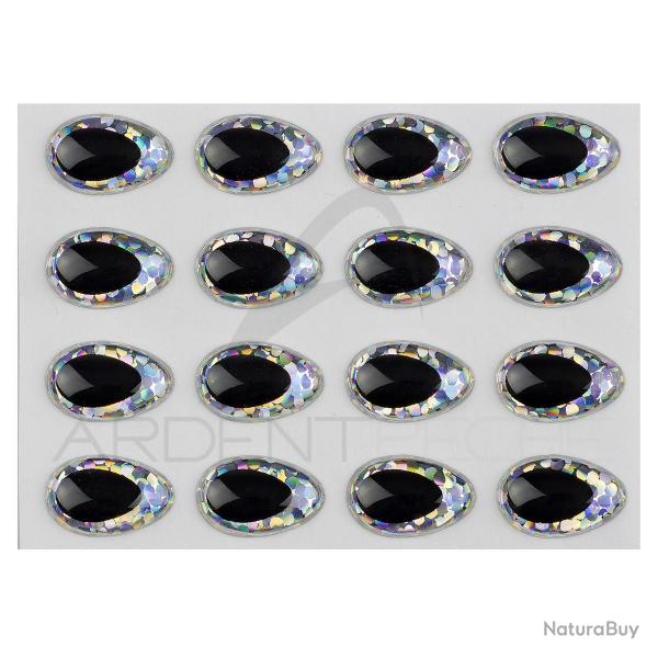 Yeux 3D Epoxy SYBAI Teardrop Eyes, Silver 8 mm