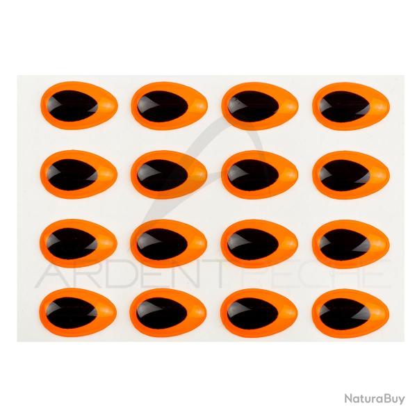 Yeux 3D Epoxy SYBAI Teardrop Eyes, Fluo Orange 10 mm