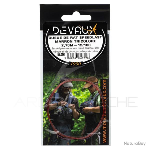 Bas de ligne DEVAUX Queue de rat Speedlast marron tricolore 2,70 m 16/100