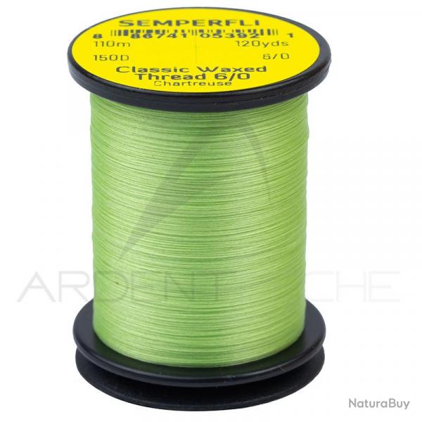 Fils de montage Semperfli Classic waxed thread 110 m 6/0 Chartreuse