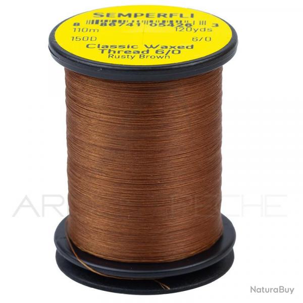 Fils de montage Semperfli Classic waxed thread 110 m 6/0 Rusty brown
