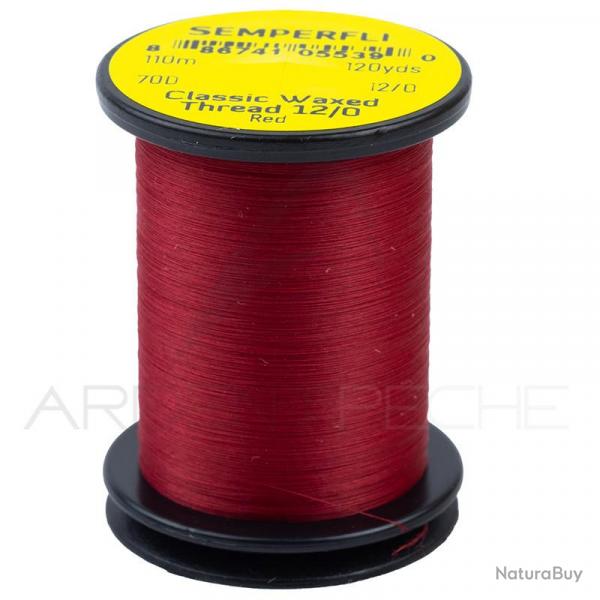 Fils de montage Semperfli Classic waxed thread 110 m 12/0 Rouge