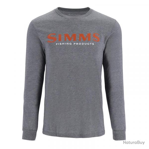 Tee shirt SIMMS Logo Shirt LS Athletic Heather M
