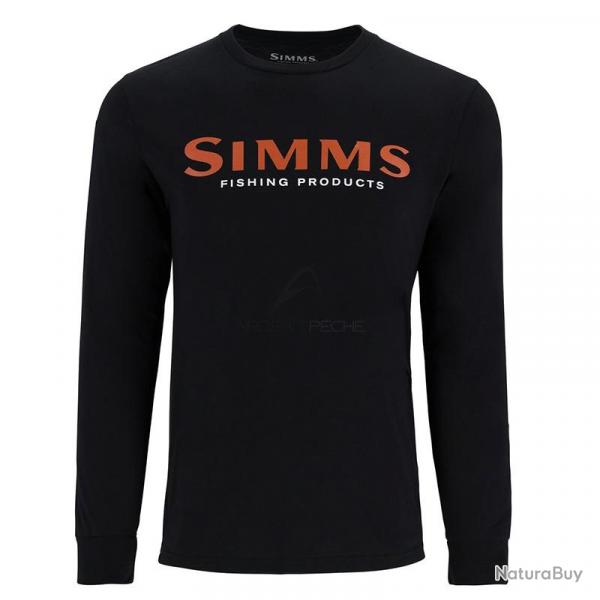 Tee shirt SIMMS Logo Shirt LS Jet Black