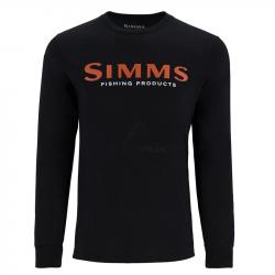 Tee shirt SIMMS Logo Shirt LS Jet Black XXL