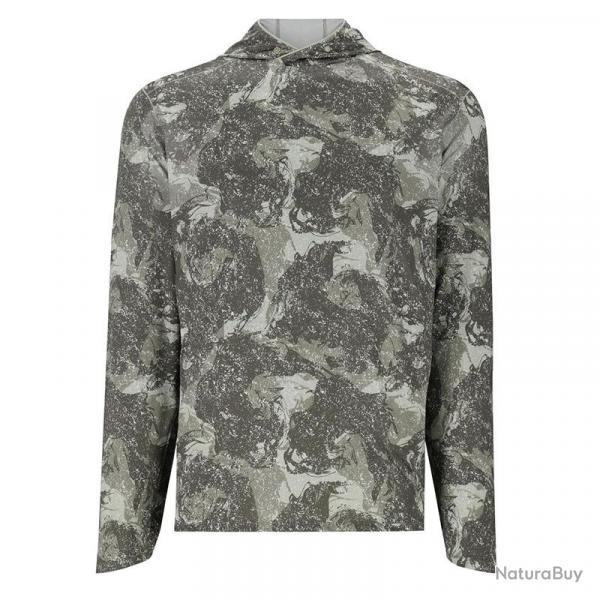 Tee shirt SIMMS Solarflex Hoody Back Eddy Willow XXL