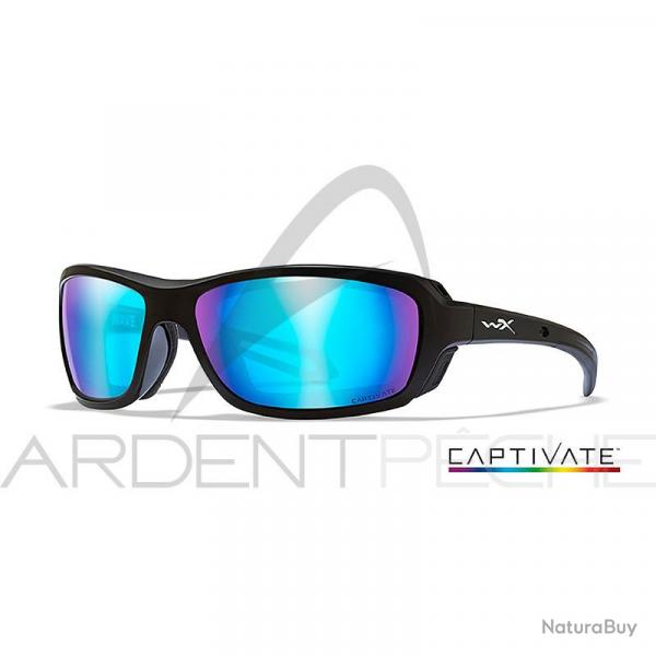 Lunettes polarisantes WILEY X Wave captivate Blue mirror Matte black frame
