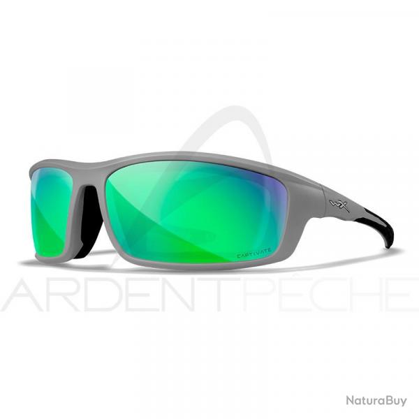 Lunettes polarisantes WILEY X Grid captivate Green mirror Matte cool grey frame