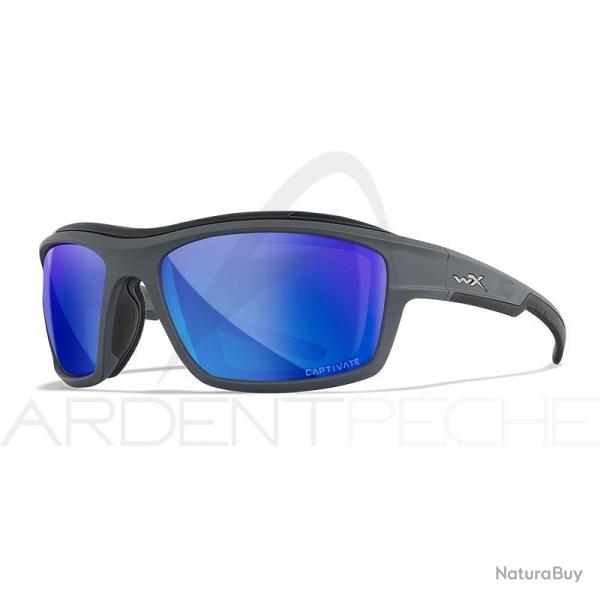 Lunettes polarisantes WILEY X Ozone captivate Blue mirror Matte grey frame