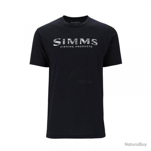 Tee shirt SIMMS Shroud Fill Logo T Shirt Black