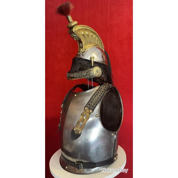 Casque et Cuirasse de Cuirassier Troupe, France Cavalerie Second Empire Napolon 3 / Louis-Philippe