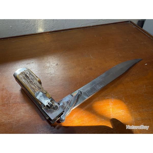 Couteau de chasse ancien lance corne cervid