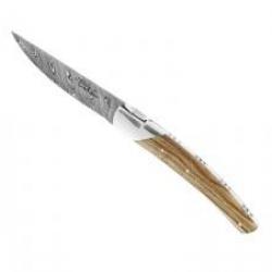 Couteau Le Thiers PIROU par GOYON-CHAZEAU lame acier damas inox RWL34 manche frêne/olivier