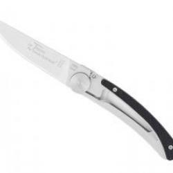 Couteau Le Thiers par Claude DOZORME lame acier X50CrMoV15 cran intérieur manche inox/fibre carbone