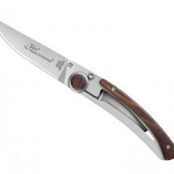 Couteau Le Thiers par Claude DOZORME lame acier X50CrMoV15 cran intérieur manche inox/vallernia