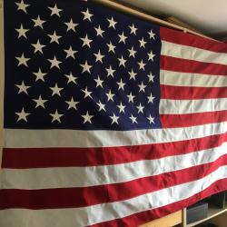 Très grand drapeau Américain USA 50 étoiles brodées bandes cousues