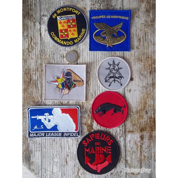 lot cussons militaire arme insignes tissu Serval marine commando sapeurs