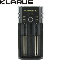 Chargeur Klarus K2 smart charger, USB, 2 baies Powerbank Li-ion, Ni-MH, Ni-Cd