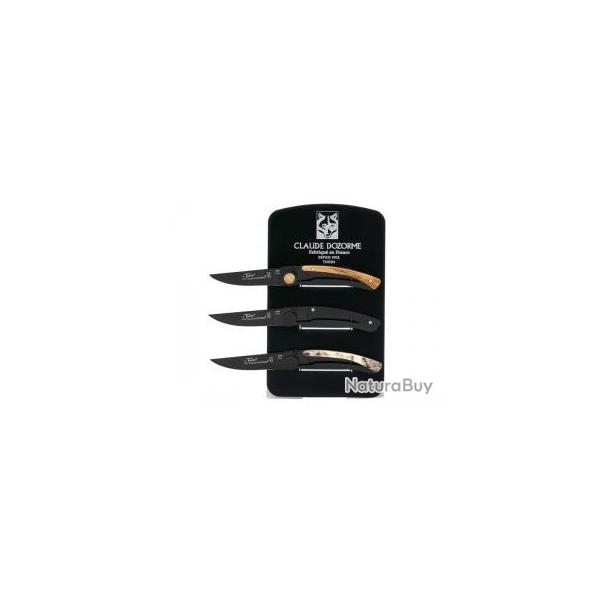 Lot 3 couteaux  Le Thiers  par Claude DOZORME +prsentoir offert