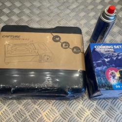 réchaud a cartouche gaz portatif camping randonnee bivouac chasse pèche avec accessoires