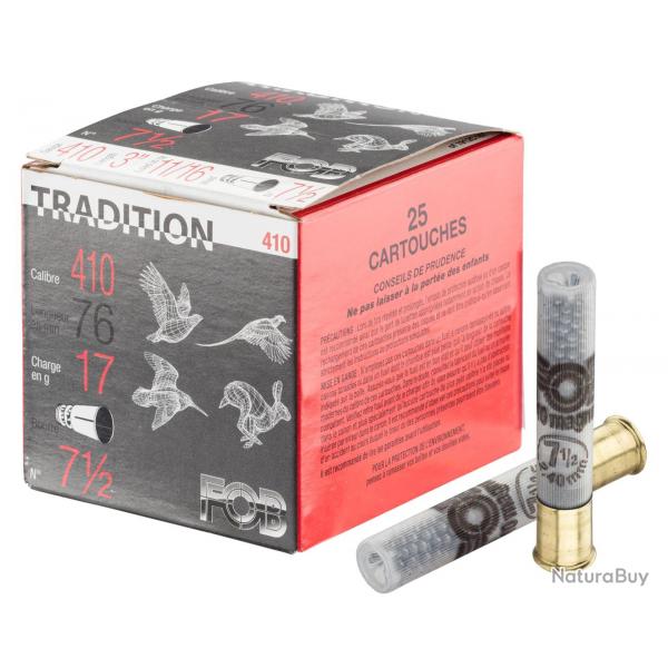 Cartouches Fob Tradition - Cal. 410 Magnum N7,5 bte de 25