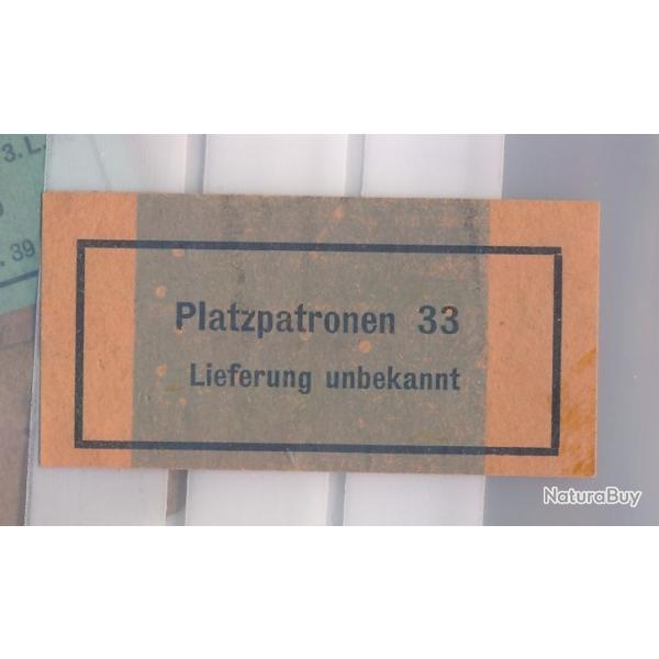Etiquette originale seule 7,92x57 Allemagne ww2 5