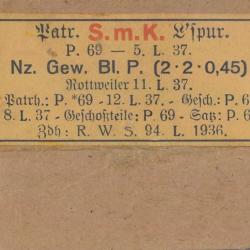 Etiquette originale seule 7,92x57 Allemagne ww2 10