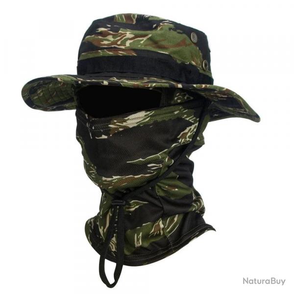 2Pcs/Set Wide-brimmed Hat Balaclava Mixed Set Men Sunscreen Boonie Cap Outdoors Hiking Camping Fishi