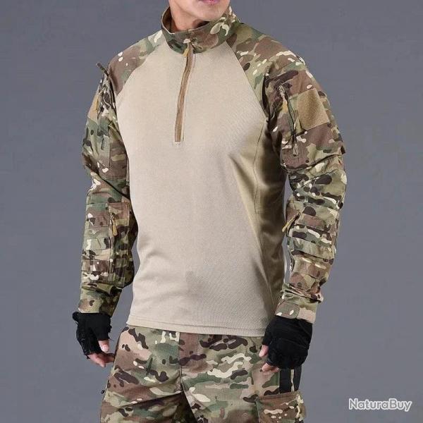 Army Tactical Shirt Man Shirts Military Combat Shirt Long Shirt Hunting Cothes Camouflage Shirts Pai