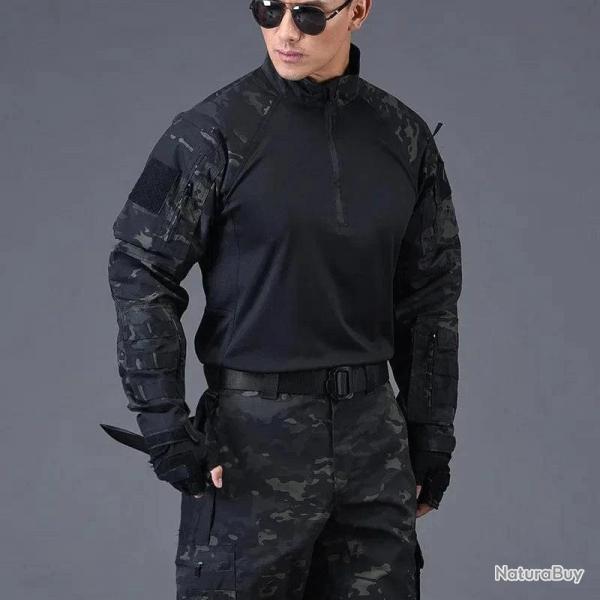 Army Tactical Shirt Man Shirts Military Combat Shirt Long Shirt Hunting Cothes Camouflage Shirts Pai