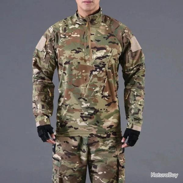 Army Tactical Shirt Man Shirts Military Combat Shirt Long Shirt Hunting Cothes Camouflage Shirts Pai