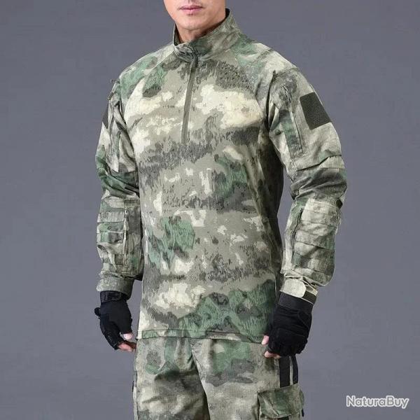 Army Tactical Shirt Man Shirts Military Combat Shirt Long Shirt Hunting Cothes Camouflage Shirts Pai