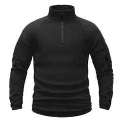 Men's Polar Fleece Quarter Pullover Sweatshirt Long Sleeve Military Jackets Hiking Camping Fishing C