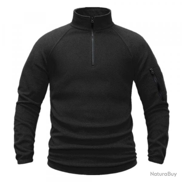 Men's Polar Fleece Quarter Pullover Sweatshirt Long Sleeve Military Jackets Hiking Camping Fishing C