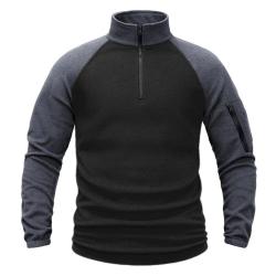 Men's Polar Fleece Quarter Pullover Sweatshirt Long Sleeve Military Jackets Hiking Camping Fishing C