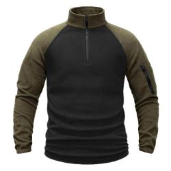 Men's Polar Fleece Quarter Pullover Sweatshirt Long Sleeve Military Jackets Hiking Camping Fishing C