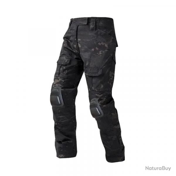 Men's Tactical CP Green Camouflage Cargo Pants Paintball Combat Trousers with Knee Pads Work Clothin