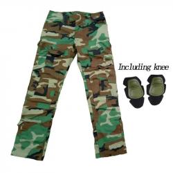 Men's Tactical CP Green Camouflage Cargo Pants Paintball Combat Trousers with Knee Pads Work Clothin