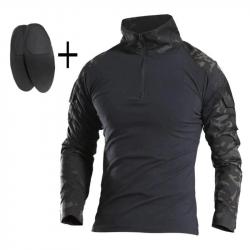 Mens Military Tactical Multicam Combat Uniform Black T-Shirt Long Sleeve Shirts&Pants Camping Huntin