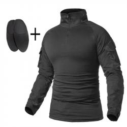 Mens Military Tactical Multicam Combat Uniform Black T-Shirt Long Sleeve Shirts&Pants Camping Huntin