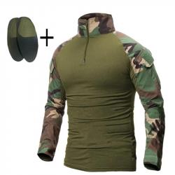 Mens Military Tactical Multicam Combat Uniform Black T-Shirt Long Sleeve Shirts&Pants Camping Huntin