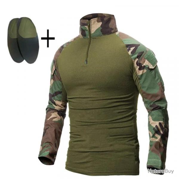Mens Military Tactical Multicam Combat Uniform Black T-Shirt Long Sleeve Shirts&Pants Camping Huntin