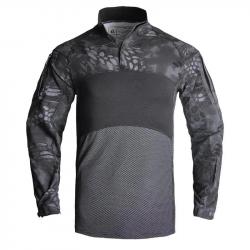 Mens Summer Breathable Long Sleeve T-shirts Outdoor Stand Collar Sports Tactical Camouflage Shirts Q