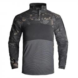 Mens Summer Breathable Long Sleeve T-shirts Outdoor Stand Collar Sports Tactical Camouflage Shirts Q