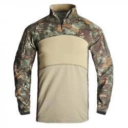Mens Summer Breathable Long Sleeve T-shirts Outdoor Stand Collar Sports Tactical Camouflage Shirts Q