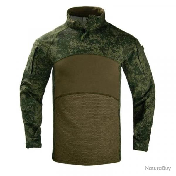 Mens Summer Breathable Long Sleeve T-shirts Outdoor Stand Collar Sports Tactical Camouflage Shirts Q