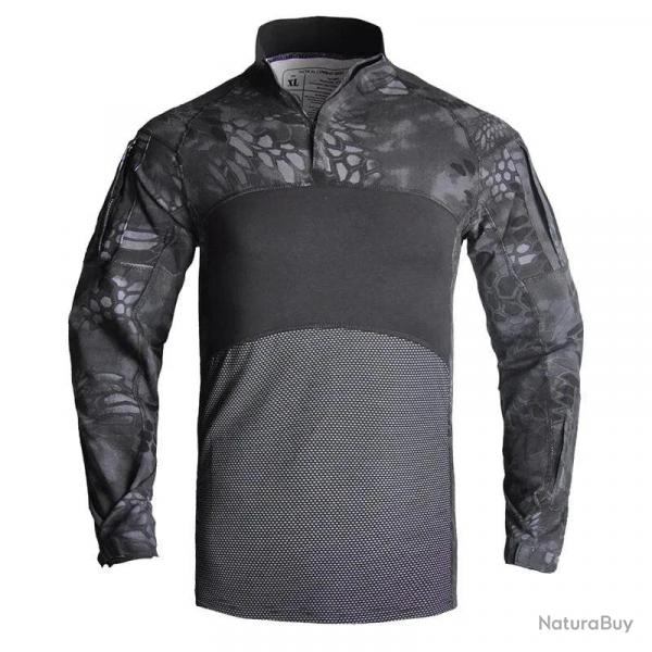 Mens Summer Breathable Long Sleeve T-shirts Outdoor Stand Collar Sports Tactical Camouflage Shirts Q