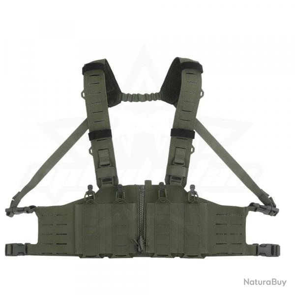 OPHIDIAN with M4 AR Magazine Pouch Adjustable Molle H-Type Vest Chest Gear Lightweight Zipper Link F