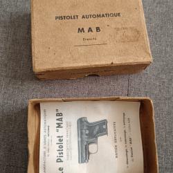 Boîte vide pistolet MAB 6.35 + repro notice